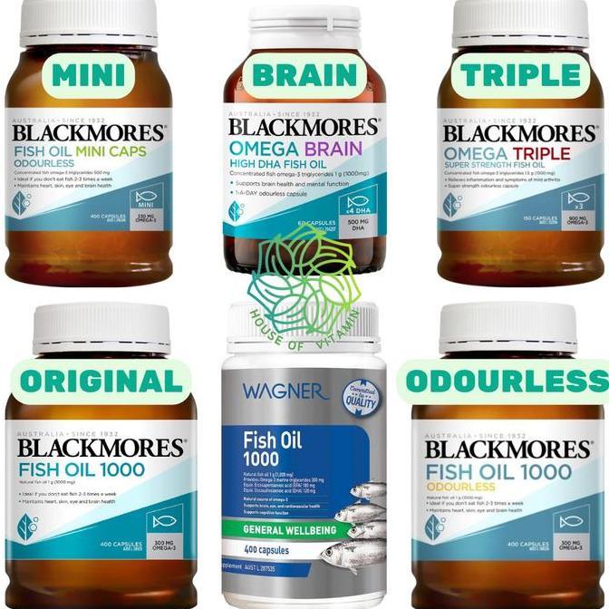 Plus- Blackmores Fish Oil 1000 400 Kapsul Omega 3 Odourless Mini Caps Gner