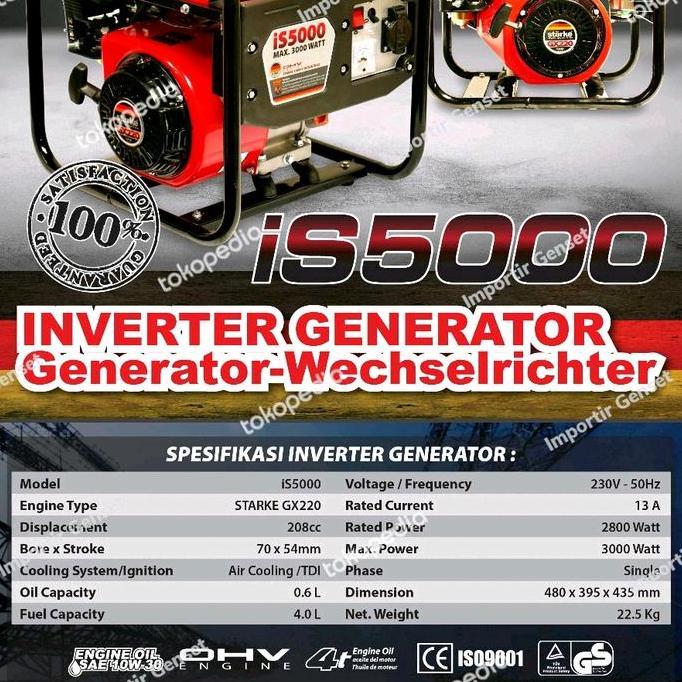Genset Inverter 3000 Watt Max Starke Is500