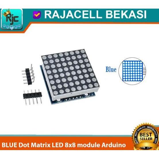 BLUE DOT MATRIX LED 8X8 MODULE ARDUINO 32X32MM DRIVER MAX7219 BIRU RESTOCK