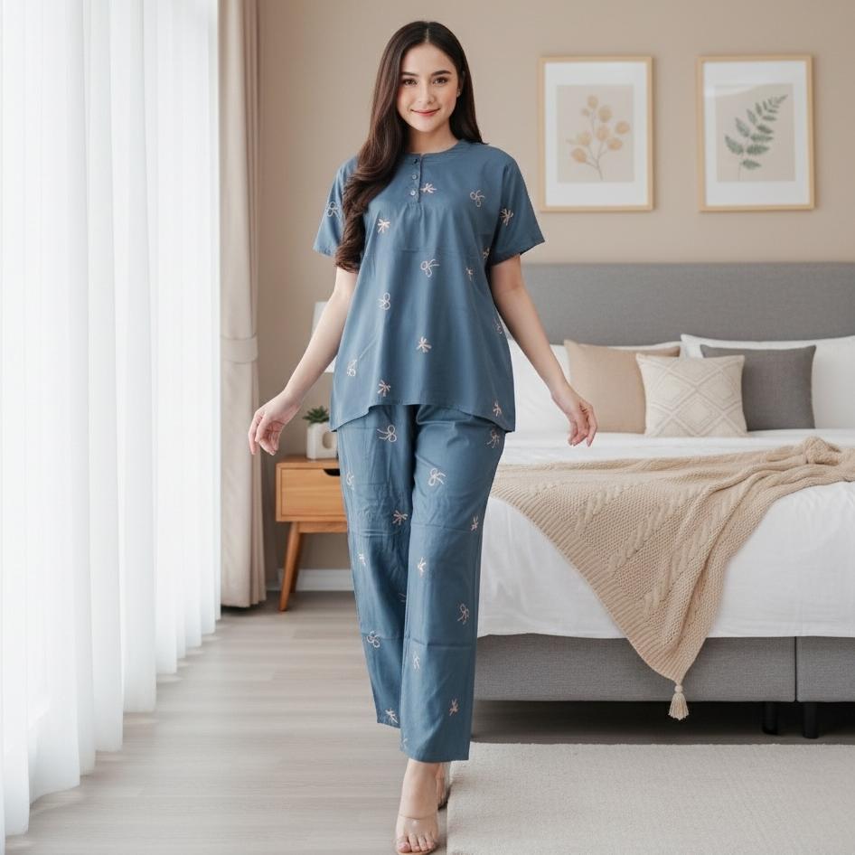 promo terbaru bakul daster - setelan cp andin one set tyedye piyama rayon premium terbaru batik baju
