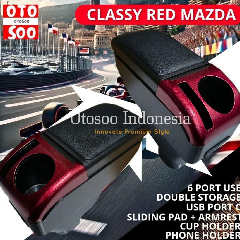 Armrest Mobilio Brio Brv Carbon Style -Console Box Usb Brv Mobili Brio-Brio Satya