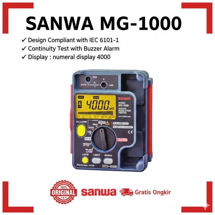 TERBARU - Sanwa MG1000 Digital Insulation Tester / sanwa insulation digital MG1000