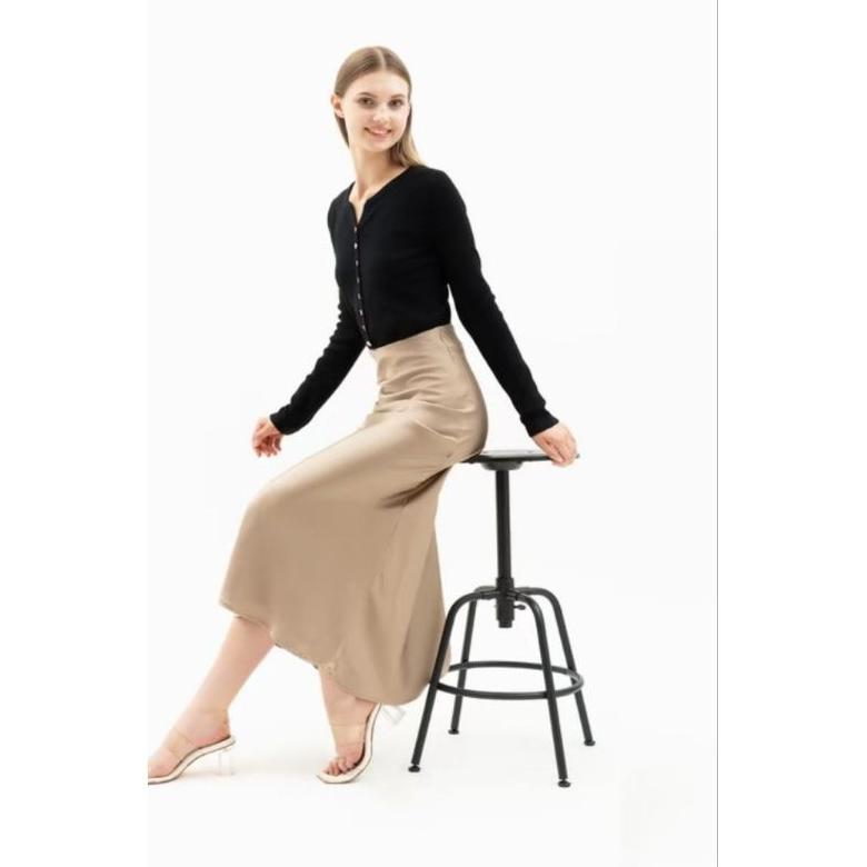 BESTPROMO Rok Satin Silk Premium / Premium Satin Silk Skirt / Rok Wanita / korean Skirt
