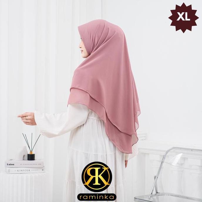 Oioioi- Raminka Hijab Boba Pet Fatimah Kerudung Instan Muslim Jilbab Khimar Segi Empat Ceruty Ceruti
