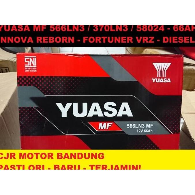 Aki Kering YUASA MF 566LN3 370LN3 LN3 mobil Innova Reborn Fortuner VRZ