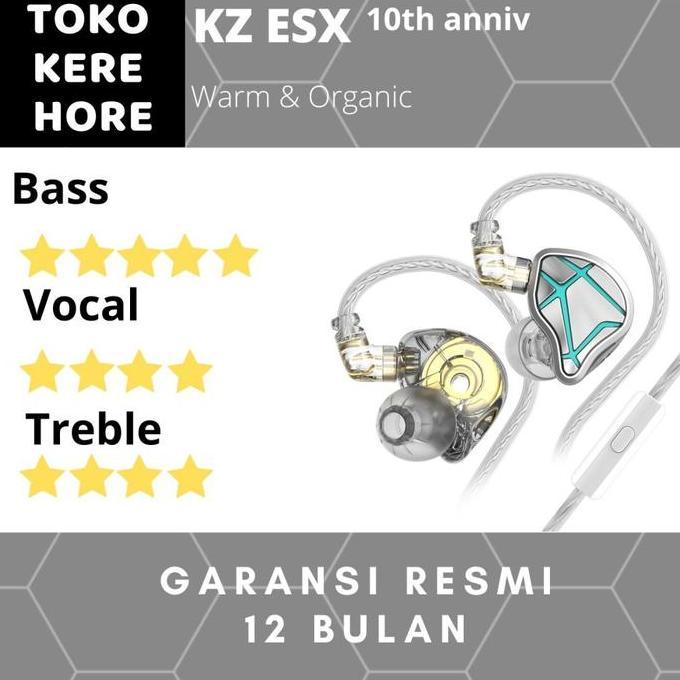 KZ ESX 10th Anniversary Bass Head Earphone with Mic Diskon