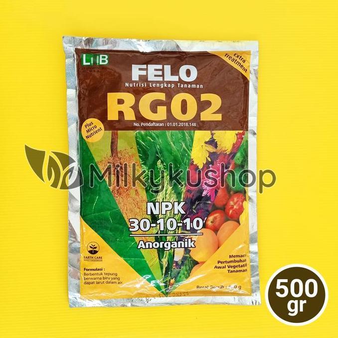 Pilihan- Pupuk Felo Rg02 500 Gram Npk  30 10 10 Kemasan Pabrik