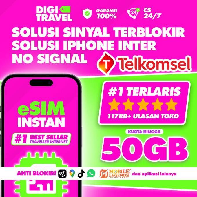 Card - Esim Indonesia Telkomsel Internet Data Solusi Imei Blokir Iphone Inter | Esim Indonesia | Dig