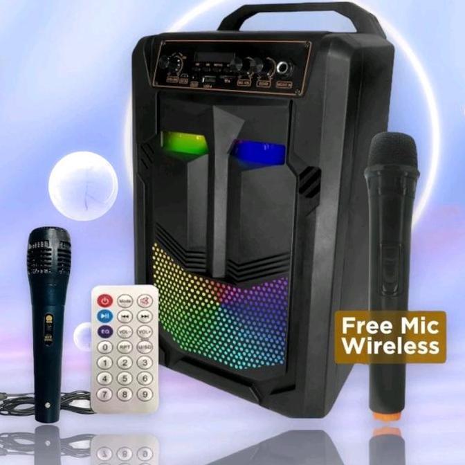 periperwy/ Kimiso Qs-889 free 1 mic wireless + mic kabel speaker karaoke 8.8 inch full Bass Diskon
