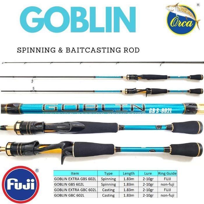 Joran BC dan Spinning Orca Goblin 180 4-10lb Fuji dan Belum Fuji