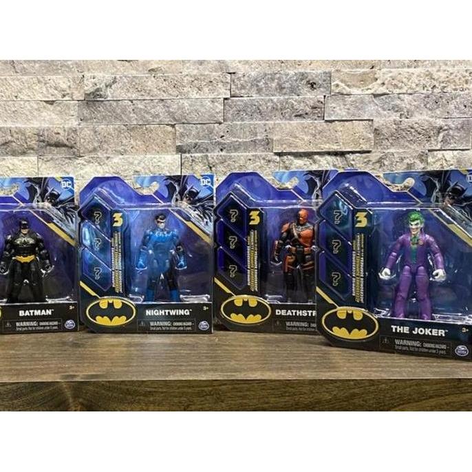 mainan - Spin Master Action Figure Dc BATMAN JOKER NIGHTWING DEATHSTROKE 4 inch With Mystery Accesso