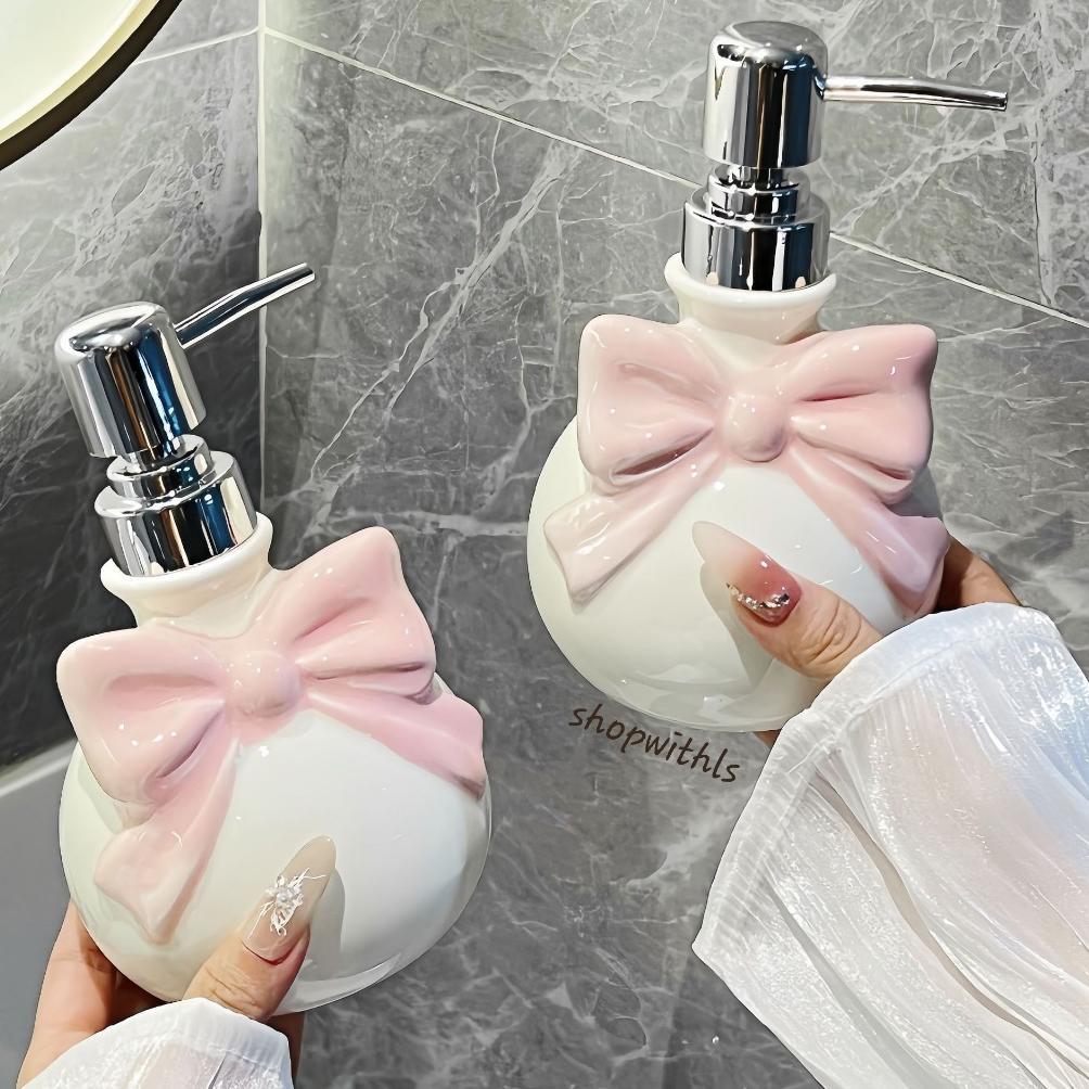 Cutie Soap Pump (350 Ml) //Botol Sabun Bentuk Pita Unik Dan Cantik/Cute Dispenser Soap Pump/Tempat S