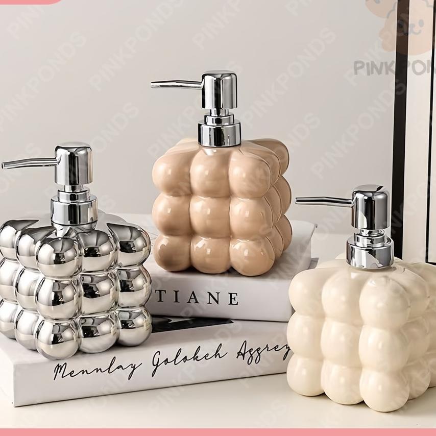 Botol Sabun Tangan Keramik 400Ml Botol Dispenser Keramik, Botol Gel Mandi