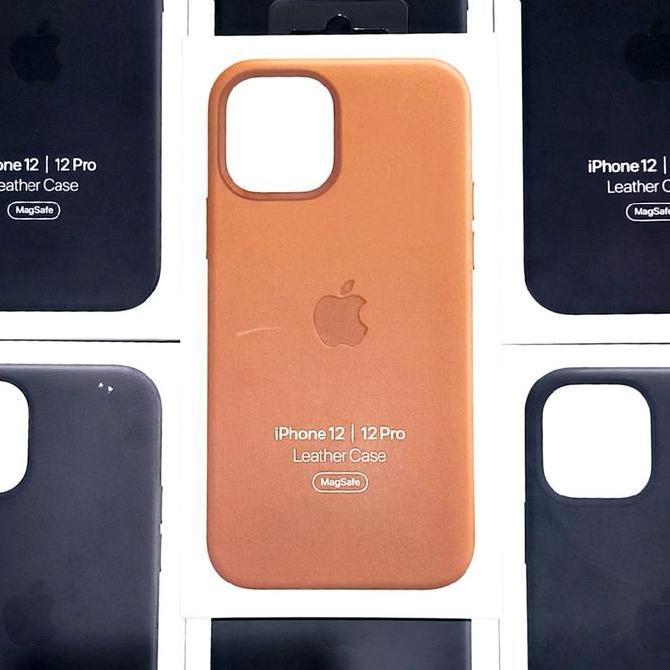 Original iPhone 12 / 12 Pro Leather Case Magsafe Asli Apple Casing Kulit Magnet Cover
