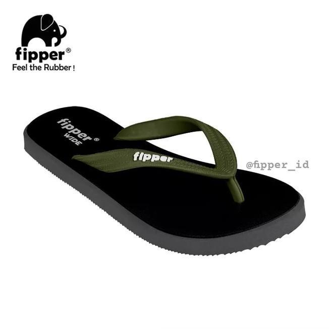 Fipper Wide Bla Grey Dark Green Army