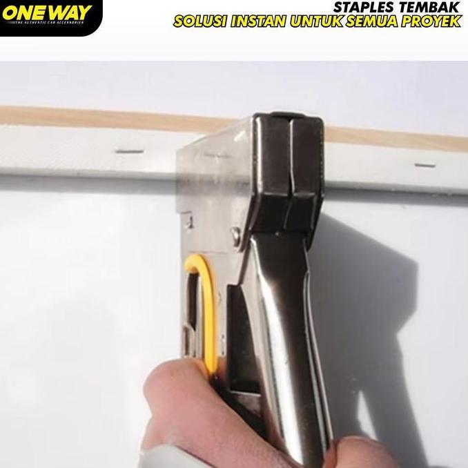Set- Staples Tembak Staple Gun Tacker Jok Motor Steples Stepler Tembak Top Besi Stapler