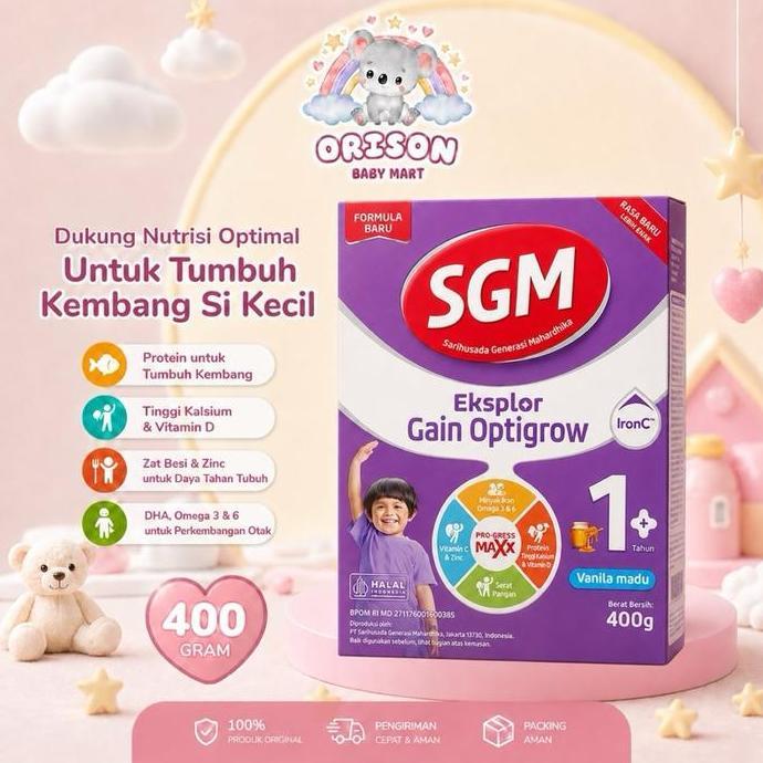 Terlaris Sgm Eksplor Gain 1+ Optigrow 400Gr Vanila Madu / Sgm Ungu