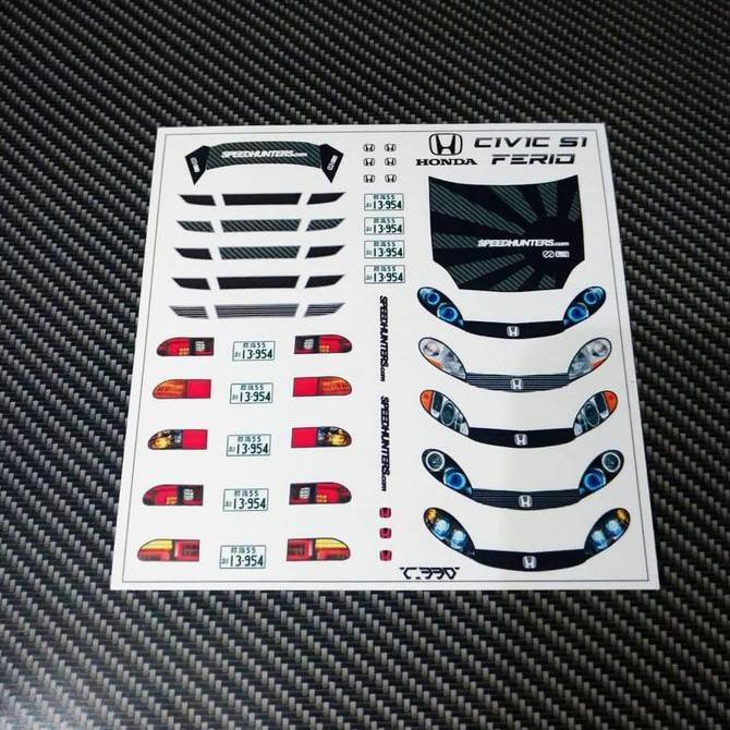 DECAL HOTWHEELS HONDA CIVIC SI LAMPU FERIO BA33