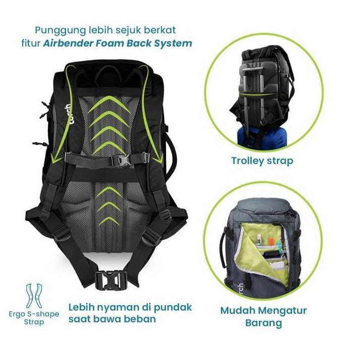 Sac- Backpack Travel Bag Tas Ransel 40 Liter Anti Air Multifungsi - Torch Takahagi