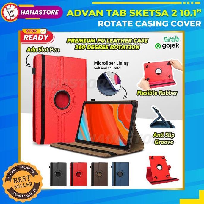 TERBARU - Advan Tab Sketsa 2 10.1 inch Flip Case Casing Rotary Stand Bookcover