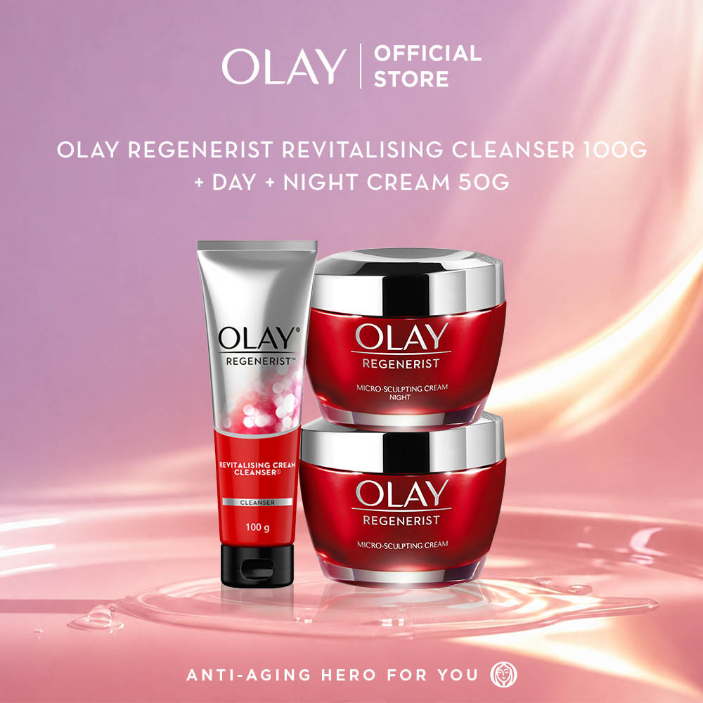 Olay Krim Pagi 50gr + Krim Malam 50gr +Sabun Muka 100gr - Olay Paket Skincare Pelembab Advance Niaci