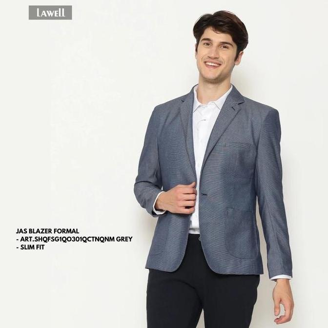 Schoeller Jas Blazer Pria 1 Kancing HItam / Abu-Abu / Biru Bahan Premium