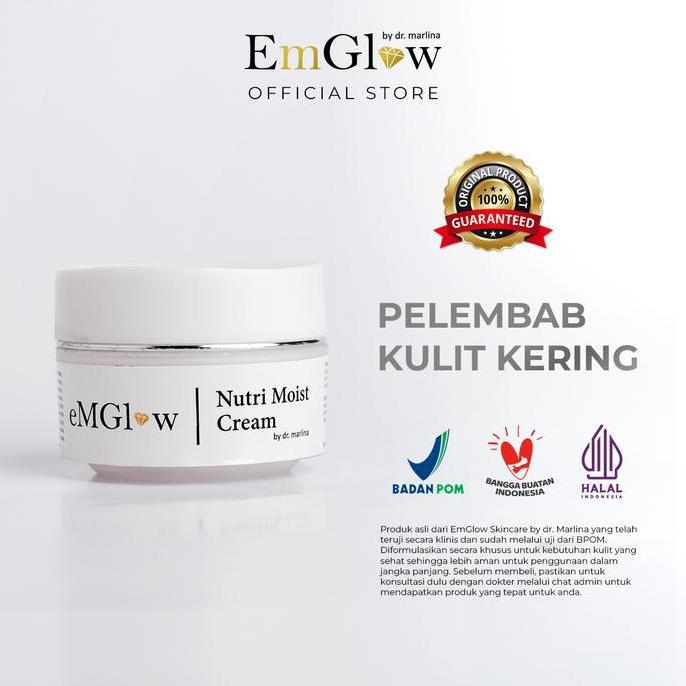 Cream- New- Emglow - Nutri Moist Cream | Copper Tripeptide & Ceramide Melembabkan Kulit Kering, Sens