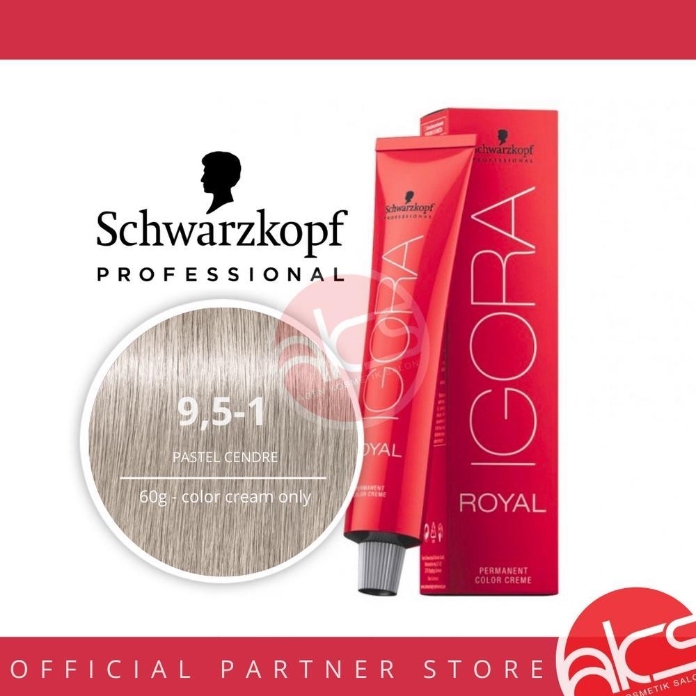 SCHWARZKOPF PROFESSIONAL CAT RAMBUT - IGORA ROYAL HAIR COLOR 60G - PASTELS [9,5-1] MURAH