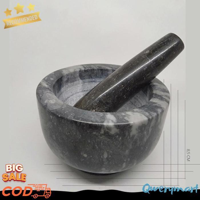 Mortar Pastle 13Cm Lumpang Batu Asli Lumpang Alu  Tumbukan Obat Marmer  Tumbukan Obat Penggerus Obat