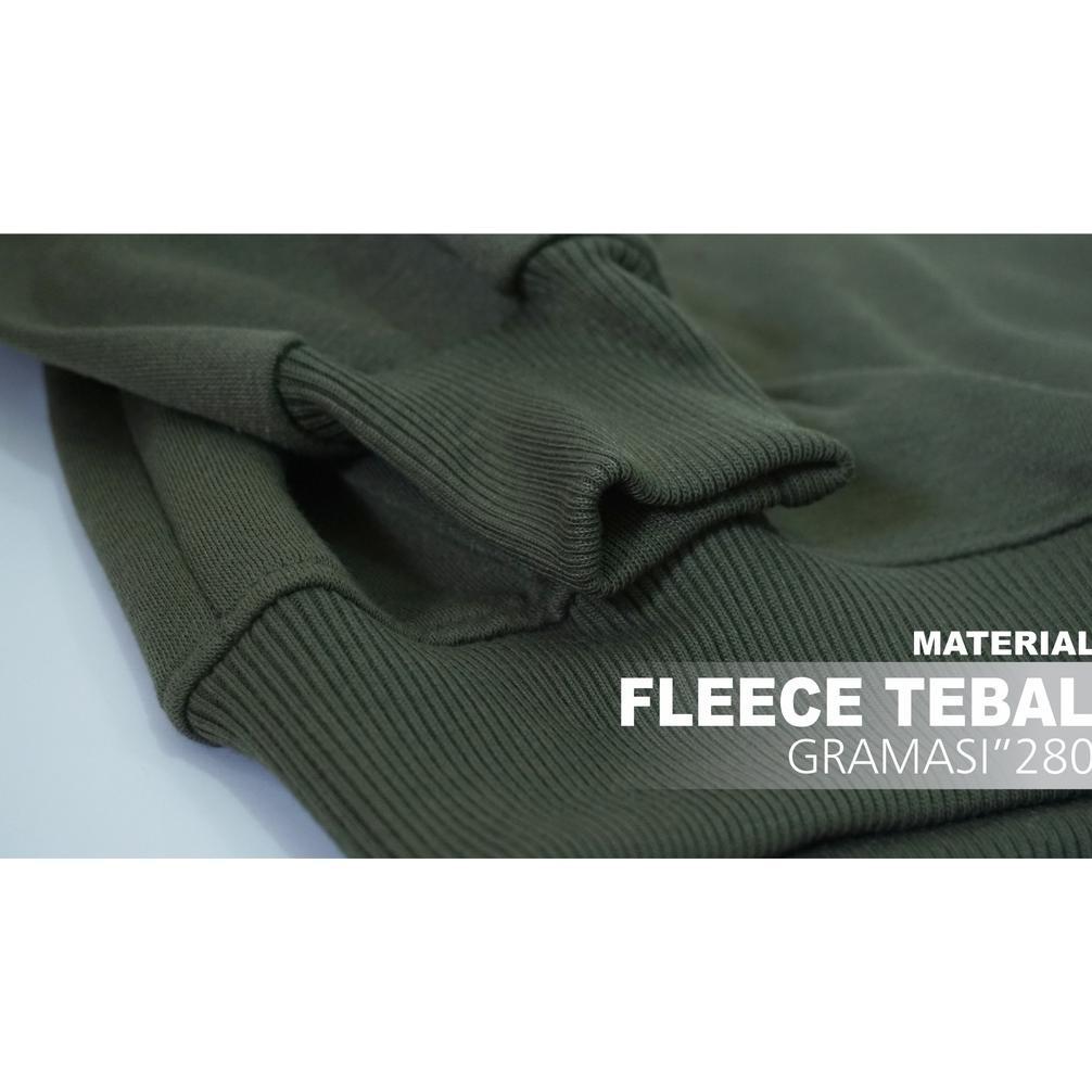 LIMITED Crewneck Polos Hijau Army Pria Wanita Sweater Polos Jaket Switer Pria Wanita Jumbo Tebal Coo