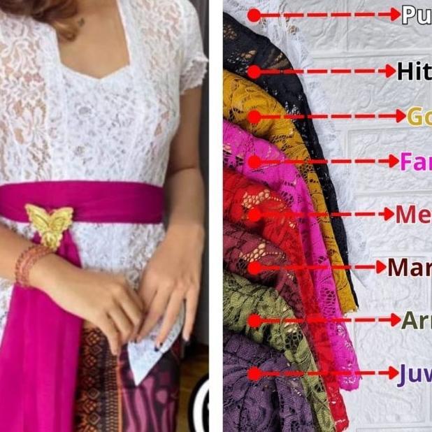 Kebaya Bali Brokat Sofia Strecth Lengan Pendek Model Lilit
