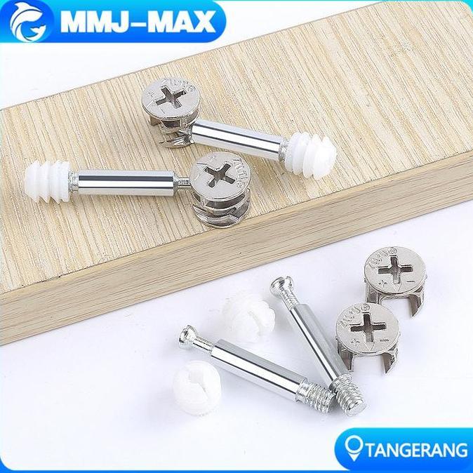 KOLANAME 20 pcs/set Minifix Baut Knock Down Skrup/Minifix Baut Knock Down Skrup