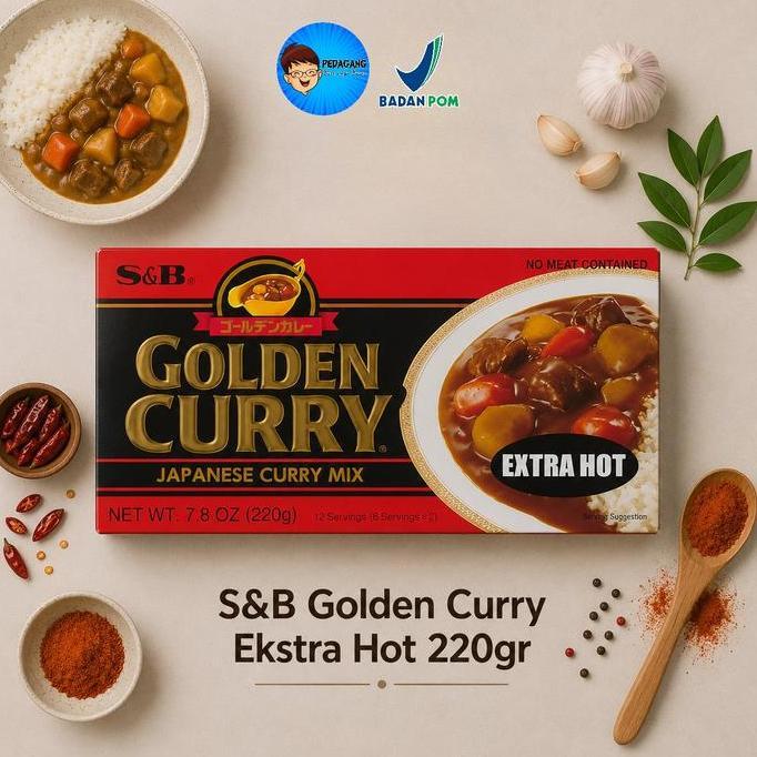PBB Golden Curry 220gr Extra Hot | Bumbu Kari Jepang Pedas | ese Curry Sauce Mix | Kare Jepang Itan 