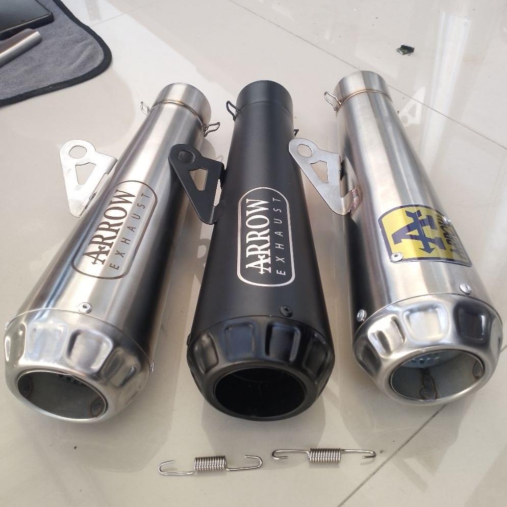 OMQ - Silencer Knalpot Arrow Inlet 51mm Panjang 25cm - Suara Bass Sarangan Full, Bahan Stainless