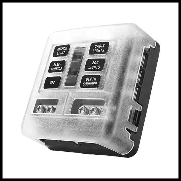 Terlaris 6 Way Blade Fuse Block Holder Sekring Box Dengan Indikator Led Fuse Good Quality