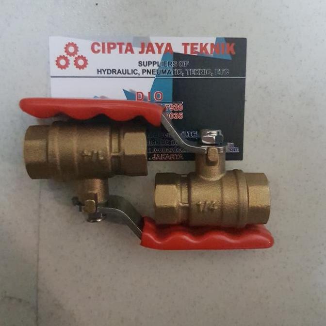 BALL VALVE KUNINGAN / STOP KRAN 1/4 INCH