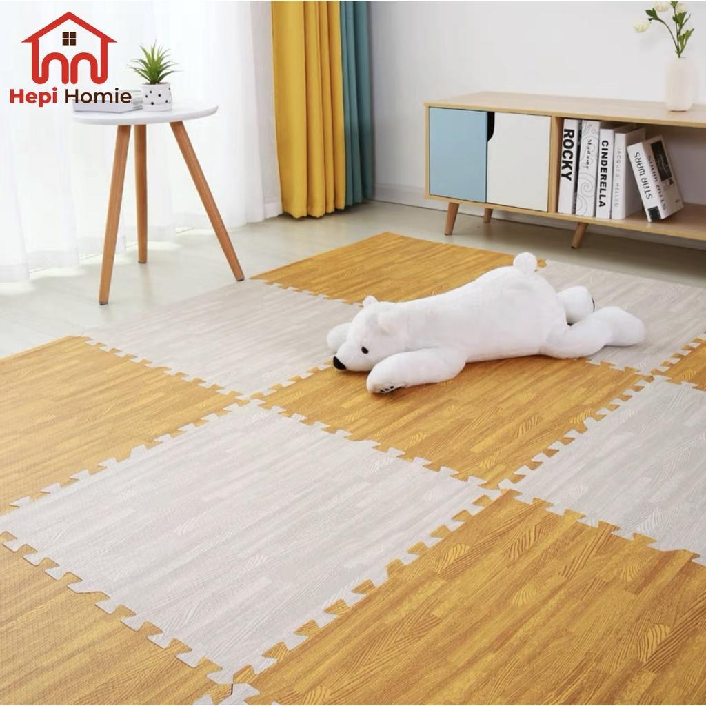 [Hh] 60X60X1Cm Puzzle Alas Lantai Eva Mat Wood Karpet Tikar Matras Evamat Motif Kayu