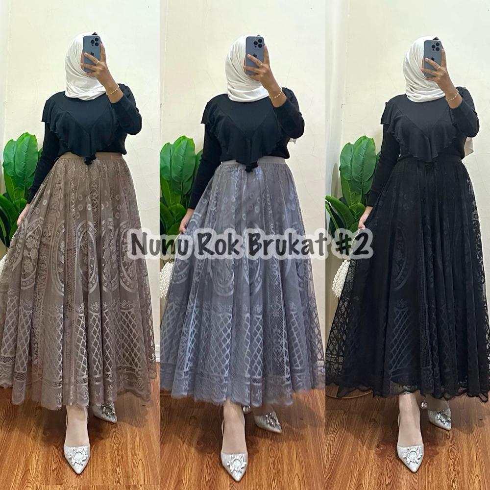 DISKON Rok Tutu Brukat Premium Realpict Furing Panjang KEKINIAN