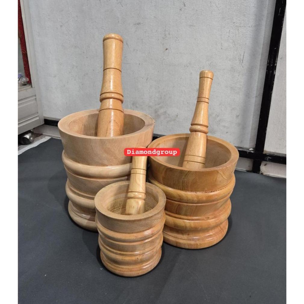 LUMPANG KAYU JUMBO MURAH / LUMPANG KAYU TRADISIONAL / TUMBUK KAYU / ALAT PENUMBUK JUMBO ( 1set)