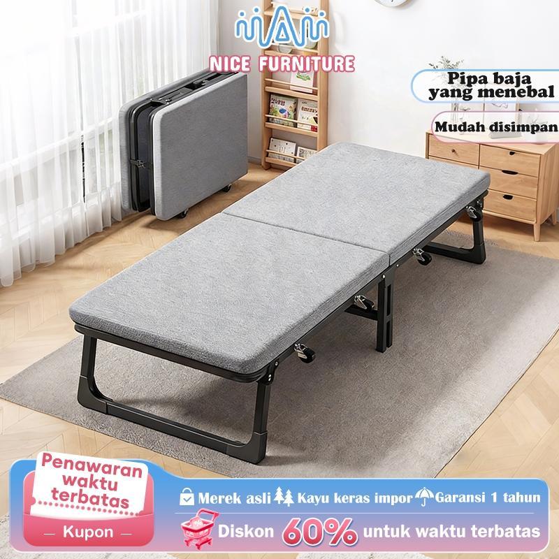 Tempat Tidur Lipat Dipan Tempat Tidur  Lipat Folding Bed Portabel Kursi Lipat Dengan Roda Bed