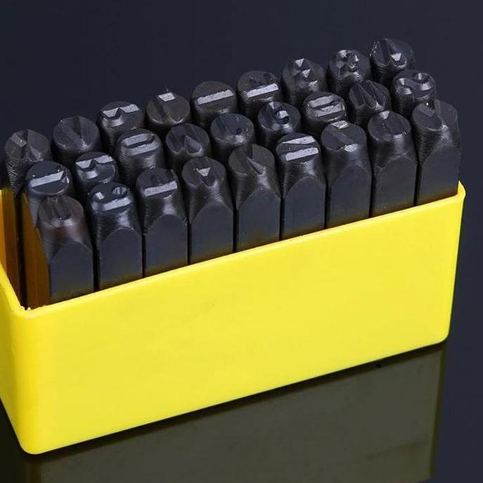 Stempel Cetakan Ketok Angka Nomor Huruf Letter Punch Set Isi Lengkap Baja Karbon Kayu 4mm 6mm 8mm