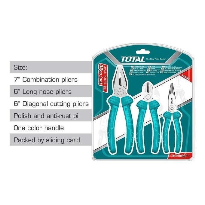 Tang set 3 pcs Total / tang kombinasi 7 inch / tang potong 6 inch / tang lancip 6 inch