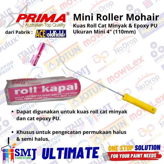 Pulasan- Kuas Kapal Roll Cat Minyak Dan Pu Prima Dari Ace Mohair Mini 110 Mm