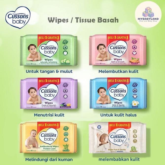 Beb - Cussons Baby Wipes 45Pcs / Tissue Basah Bayi / Tisu Basah Cusson - Ganti Popok