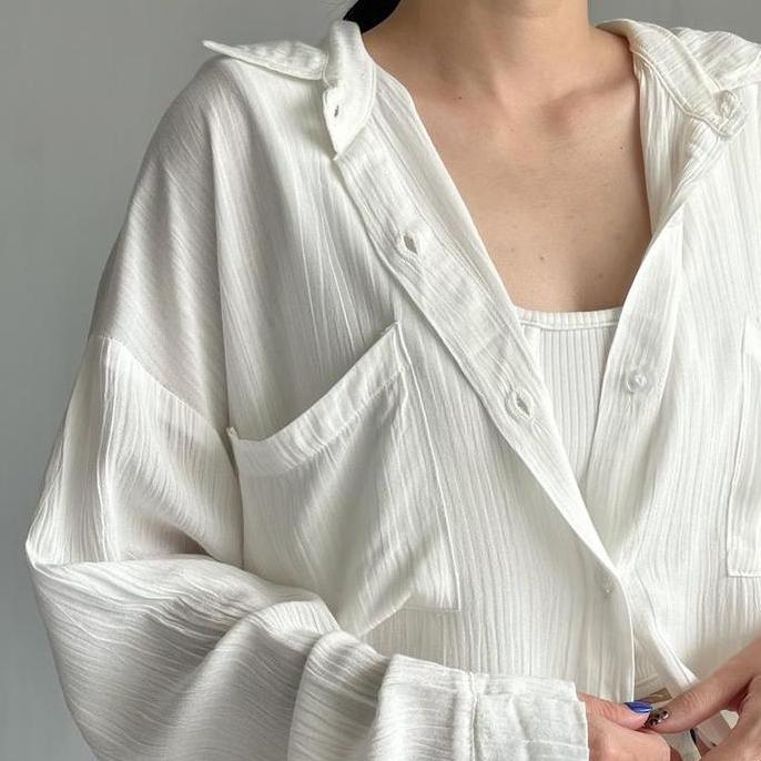 Donna- Sivali Lyla Top - Loose Oversize Shirt Baju Panjang Rayon Nita Atasan Crinkle