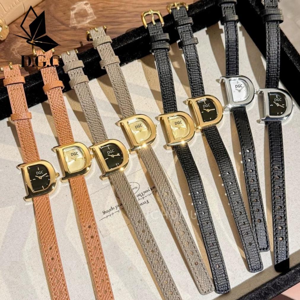 SUPER DEAL DGC W673 Jam Tangan Wanita Dgc Strap PU Leather Dial Sederhana Huruf Jam Tangan Korea Vin