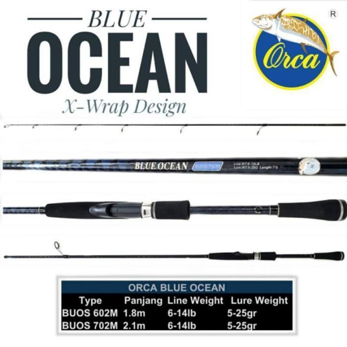 Joran Pancing Casting Orca Blue Ocean 180 210cm 6-14lb Carbon Wraping
