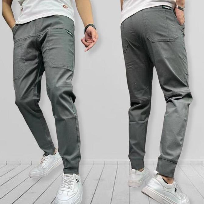 BEST SELLER  Celana Jogger Pria Khaki Luxor HQ1 Stylish & Nyaman Dipakai.  Fit Kain Katun Slim Panja
