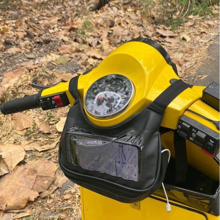 Tas bag touring holder hp maps waterproof tahan air untuk motor vespa clasik modern super sprint vbb