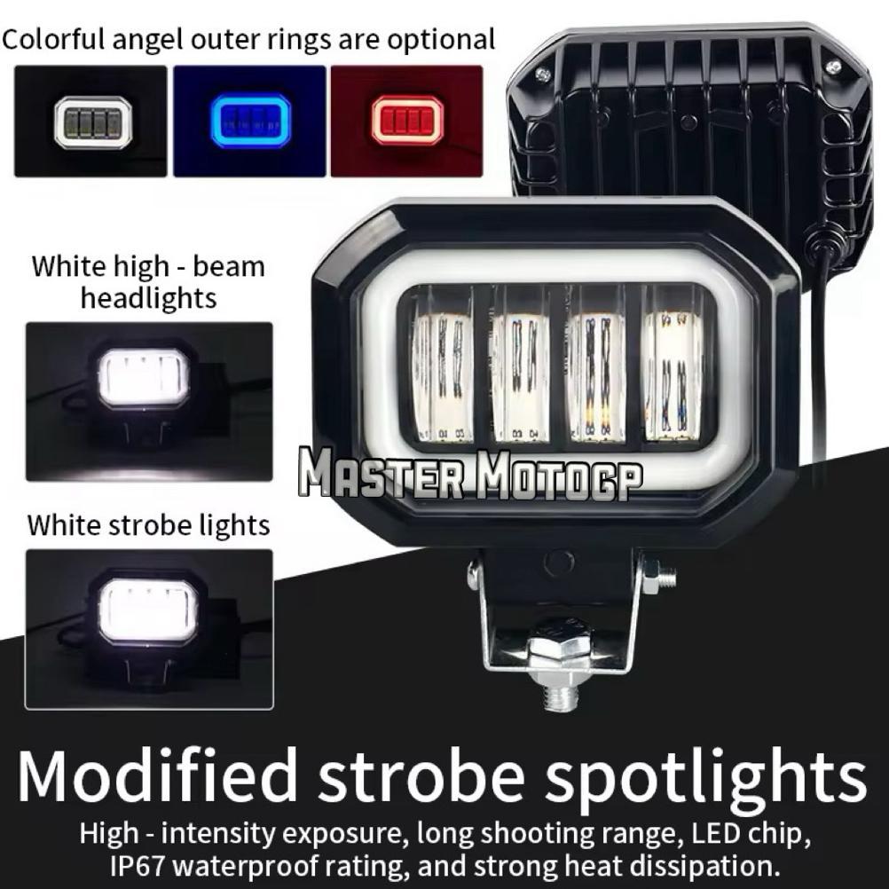 Murah Lampu Tembak 4 Lensa Kotak Persegi 40Watt Lampu Depan Led Proyektor Assesories Lampu 2 Mode La